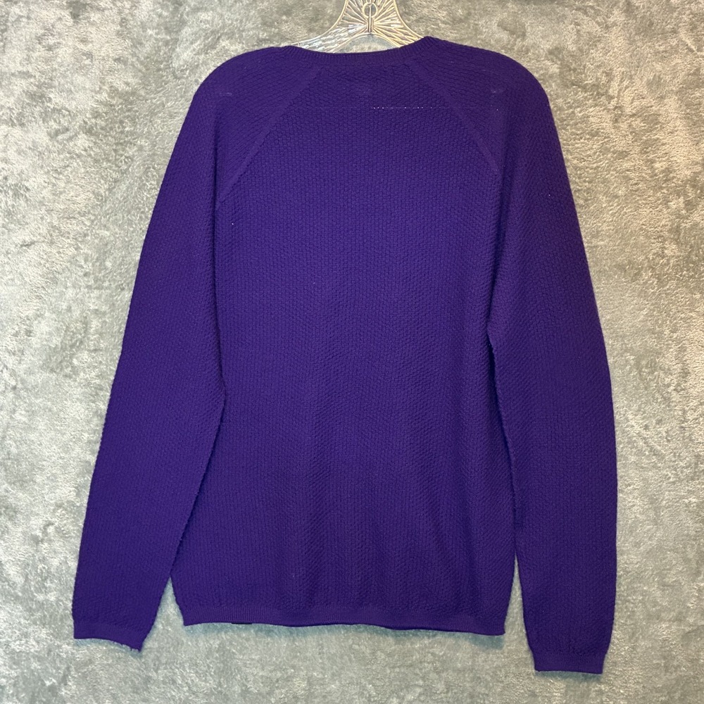 Patagonia Women Honeycomb Knit Shirt L Crewneck Raglan Waffle Base Layer Purple - Picture 3 of 9